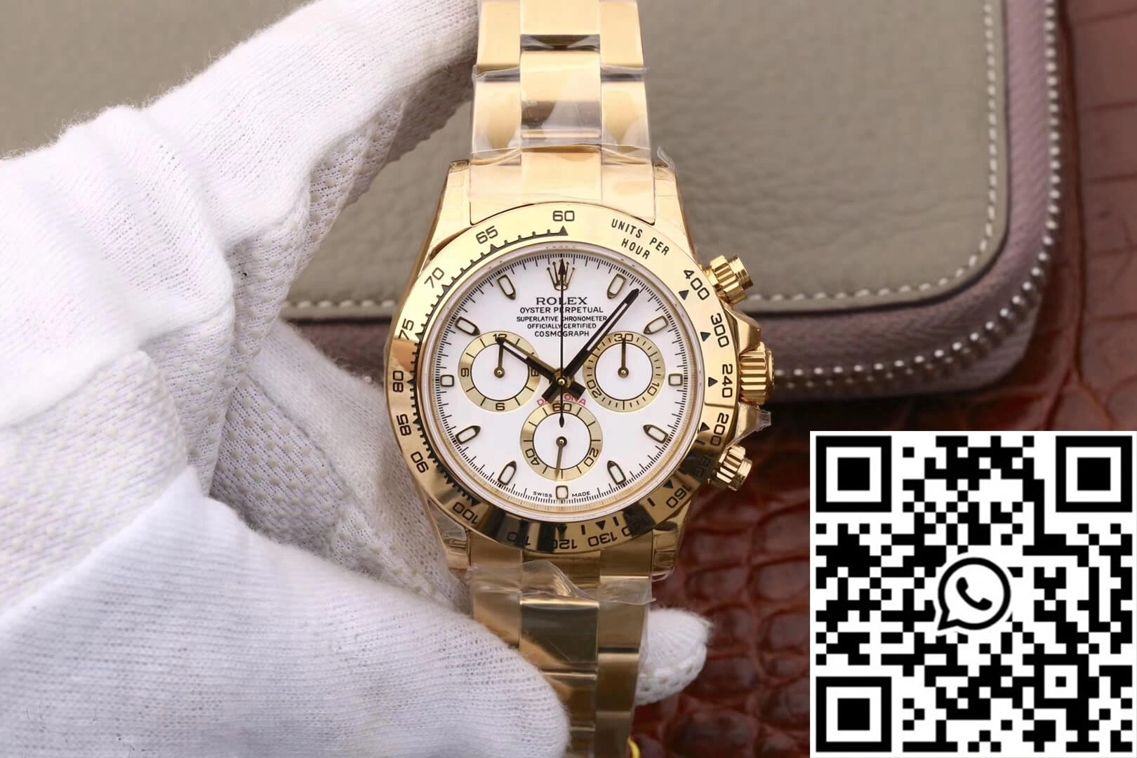 Rolex Daytona Cosmograph M116508-0001 JH Factory Yellow Gold White Dial