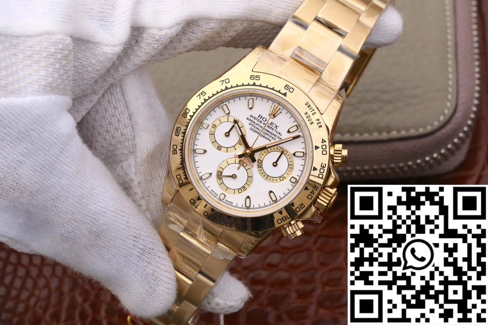 Rolex Daytona Cosmograph M116508-0001 JH Factory Yellow Gold White Dial