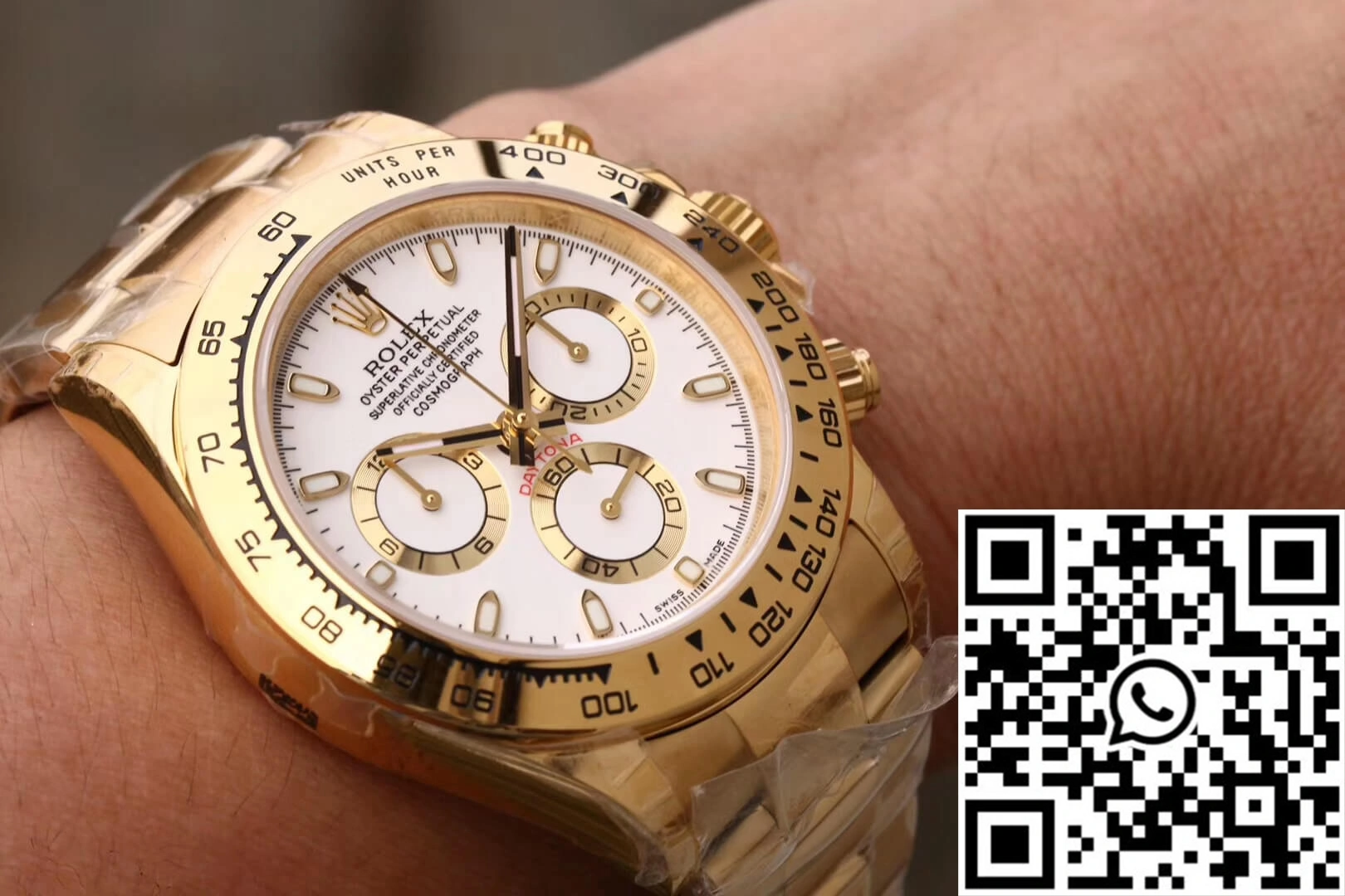 Rolex Daytona Cosmograph M116508-0001 JH Factory Yellow Gold White Dial