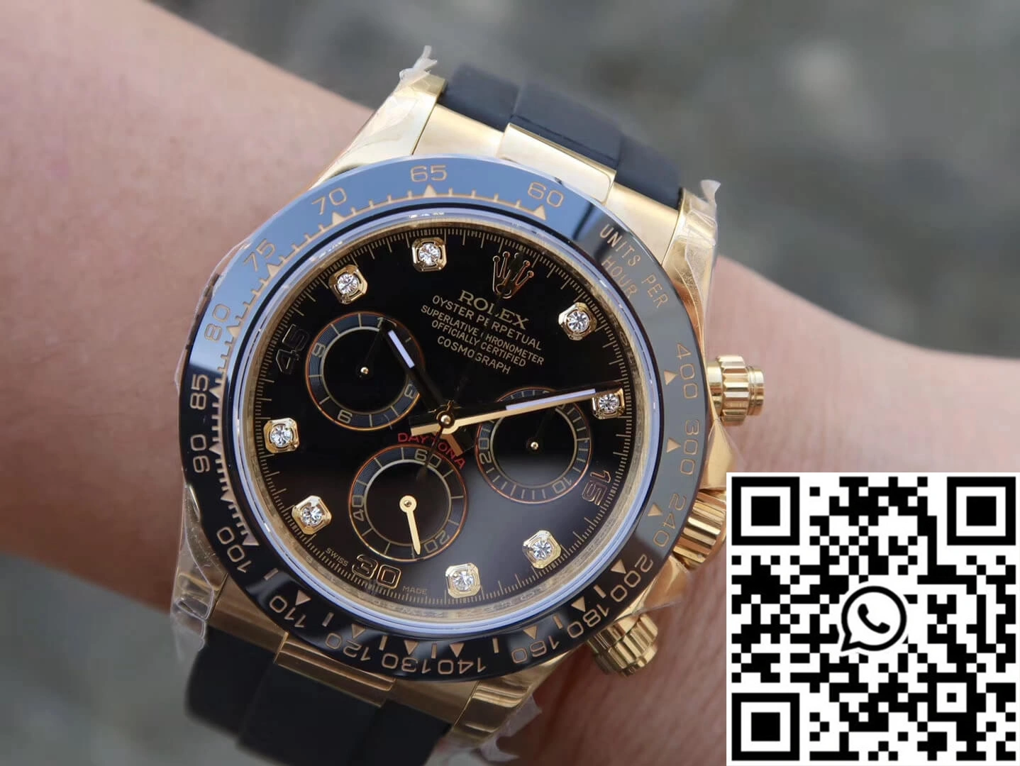 Rolex Daytona Cosmograph M116518ln-0046 JH Factory Diamond Black Dial