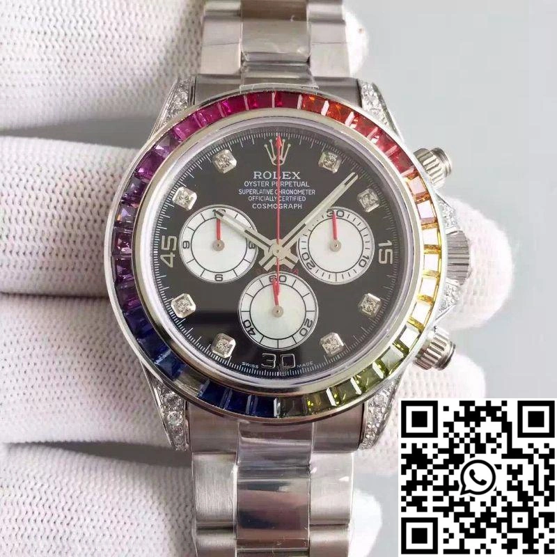 Rolex Daytona Cosmograph Rainbow 116595RBOW BL Factory Black Dial
