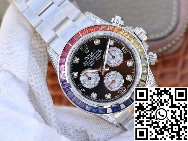 Rolex Daytona Cosmograph Rainbow 116595RBOW BL Factory Black Dial
