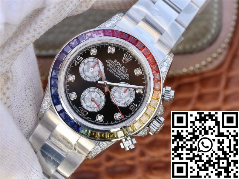 Rolex Daytona Cosmograph Rainbow 116595RBOW BL Factory Black Dial