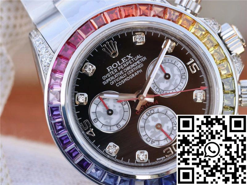 Rolex Daytona Cosmograph Rainbow 116595RBOW BL Factory Black Dial