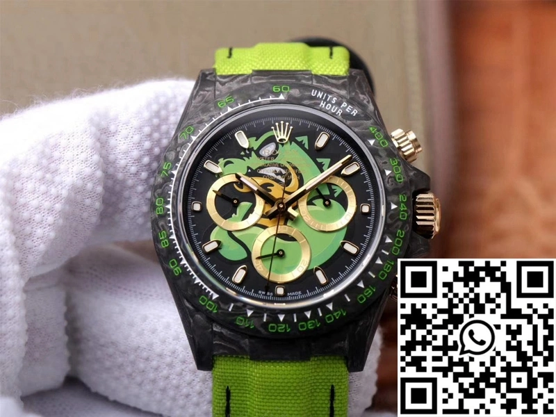 Rolex Daytona Cosmos Chronograph Carbon Fiber Edition Green Exploded Dragon Dial