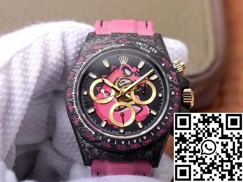 Rolex Daytona Cosmos Chronograph Carbon Fiber Edition Pink Exploded Dragon Dial