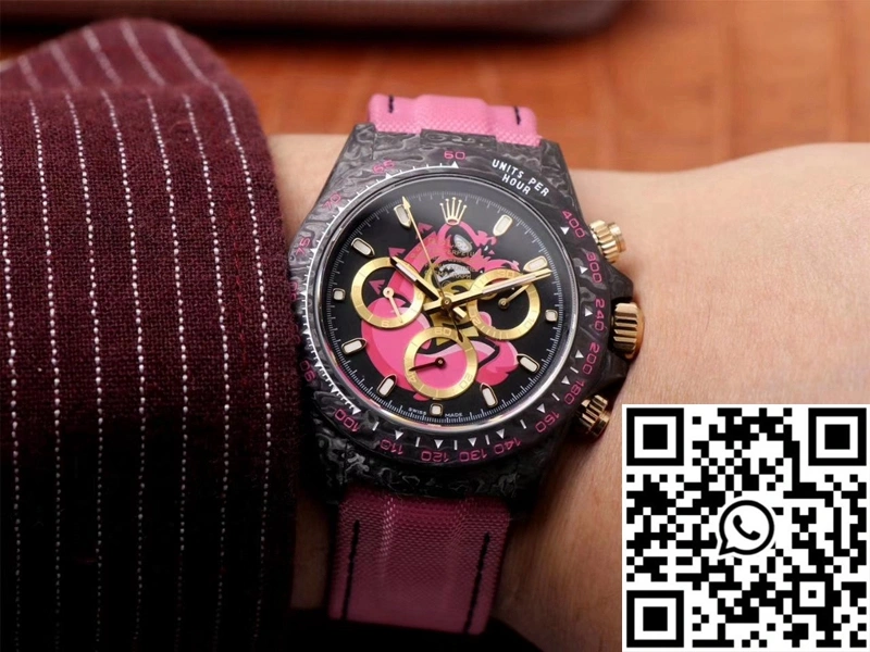 Rolex Daytona Cosmos Chronograph Carbon Fiber Edition Pink Exploded Dragon Dial