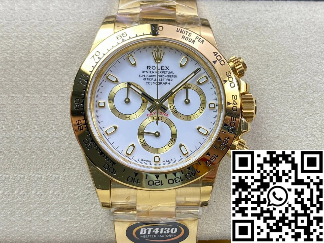 Rolex Daytona M116508-0001 BT Factory Yellow Gold White Dial