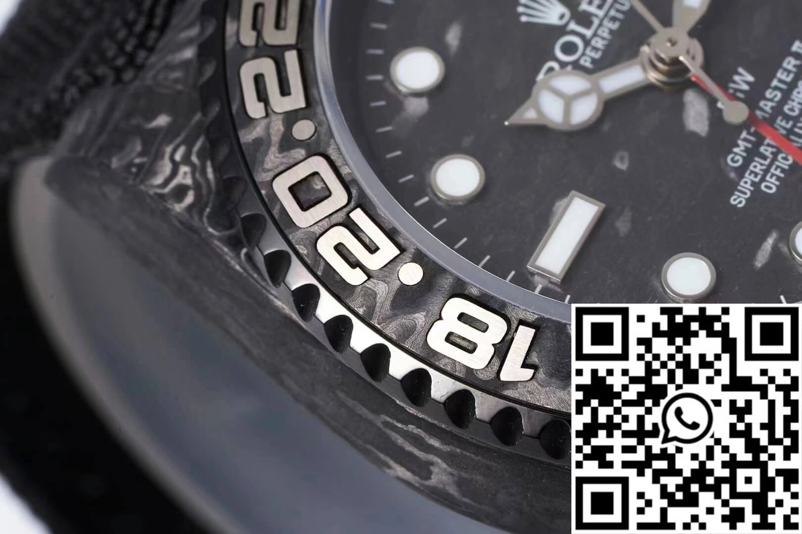 Rolex GMT-MASTER II Diw Carbon Fiber Black Fabric Strap