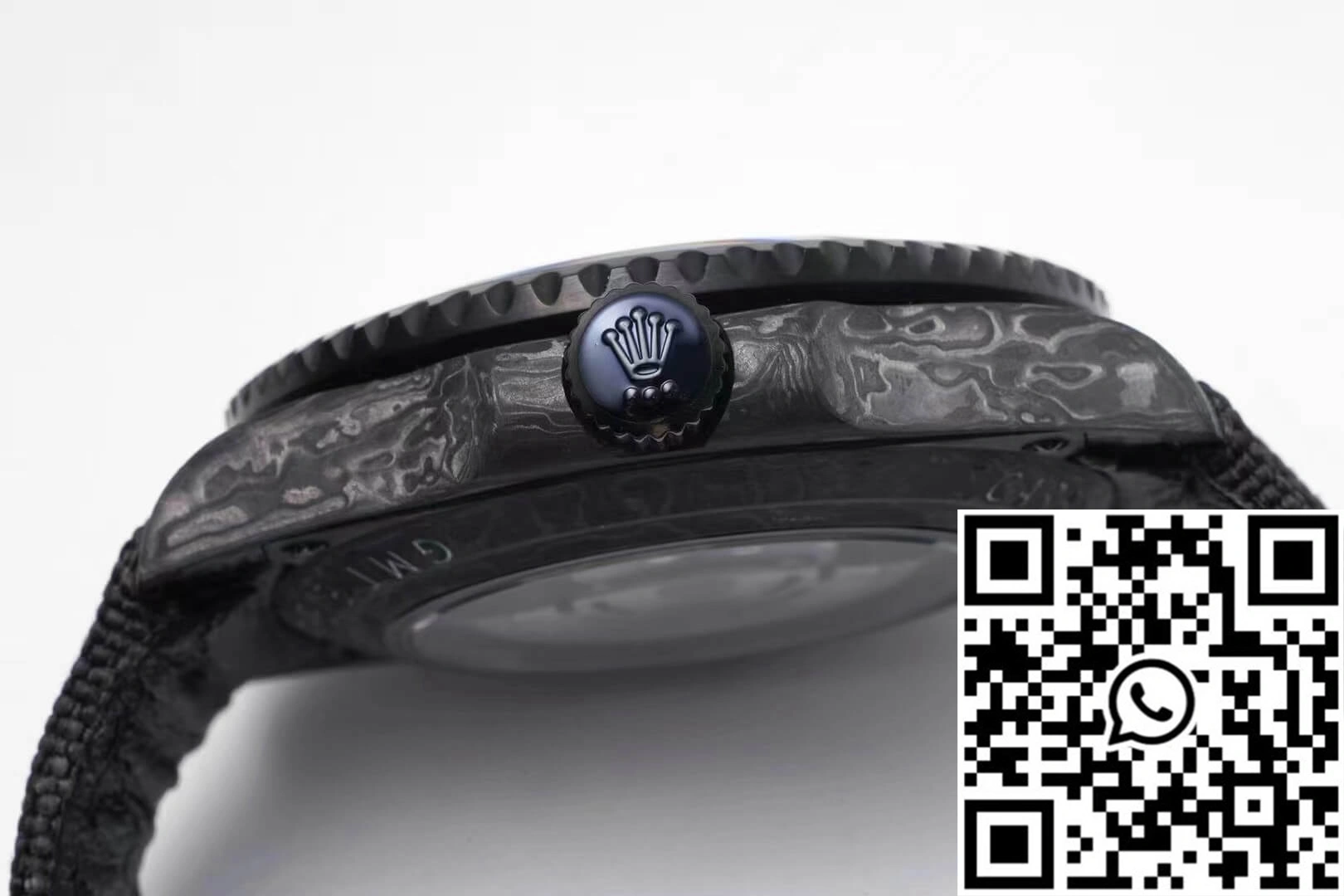 Rolex GMT-MASTER II Diw Carbon Fiber Black Fabric Strap