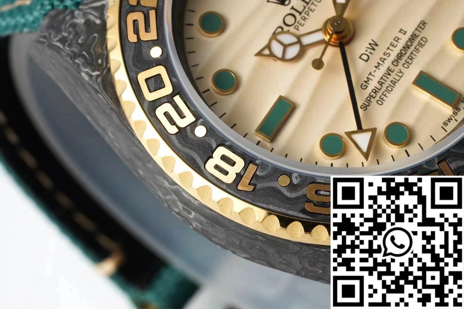 Rolex GMT-MASTER II Diw Carbon Fiber Case Green Fabric Strap