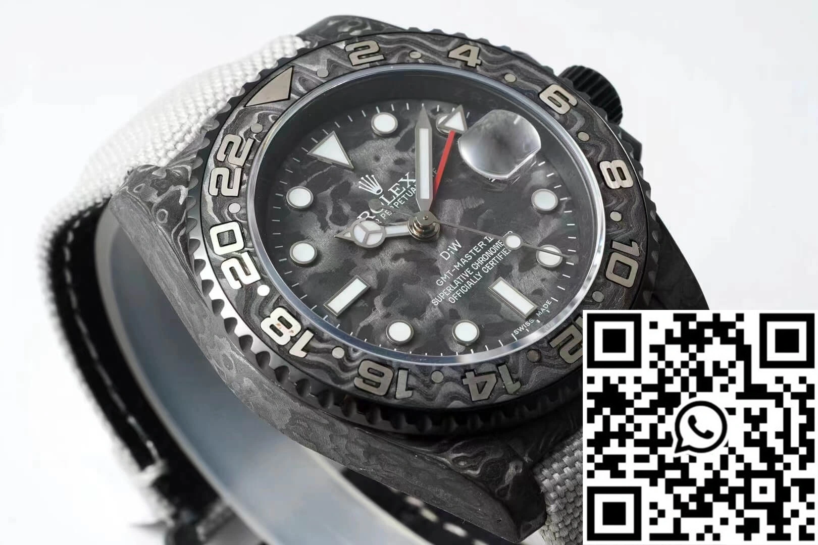 Rolex GMT-MASTER II Diw Carbon Fiber Dial Fabric Strap