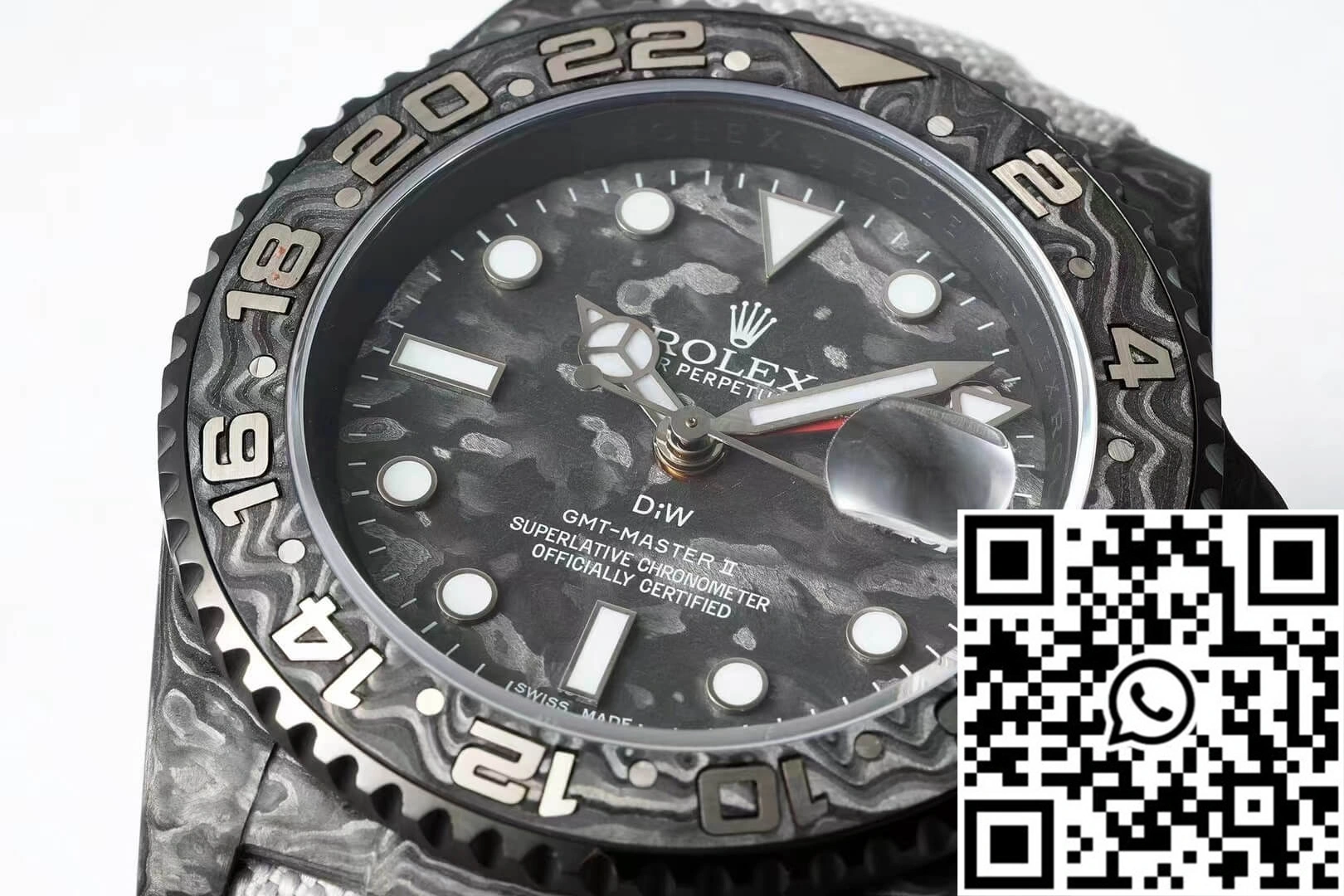 Rolex GMT-MASTER II Diw Carbon Fiber Dial Fabric Strap