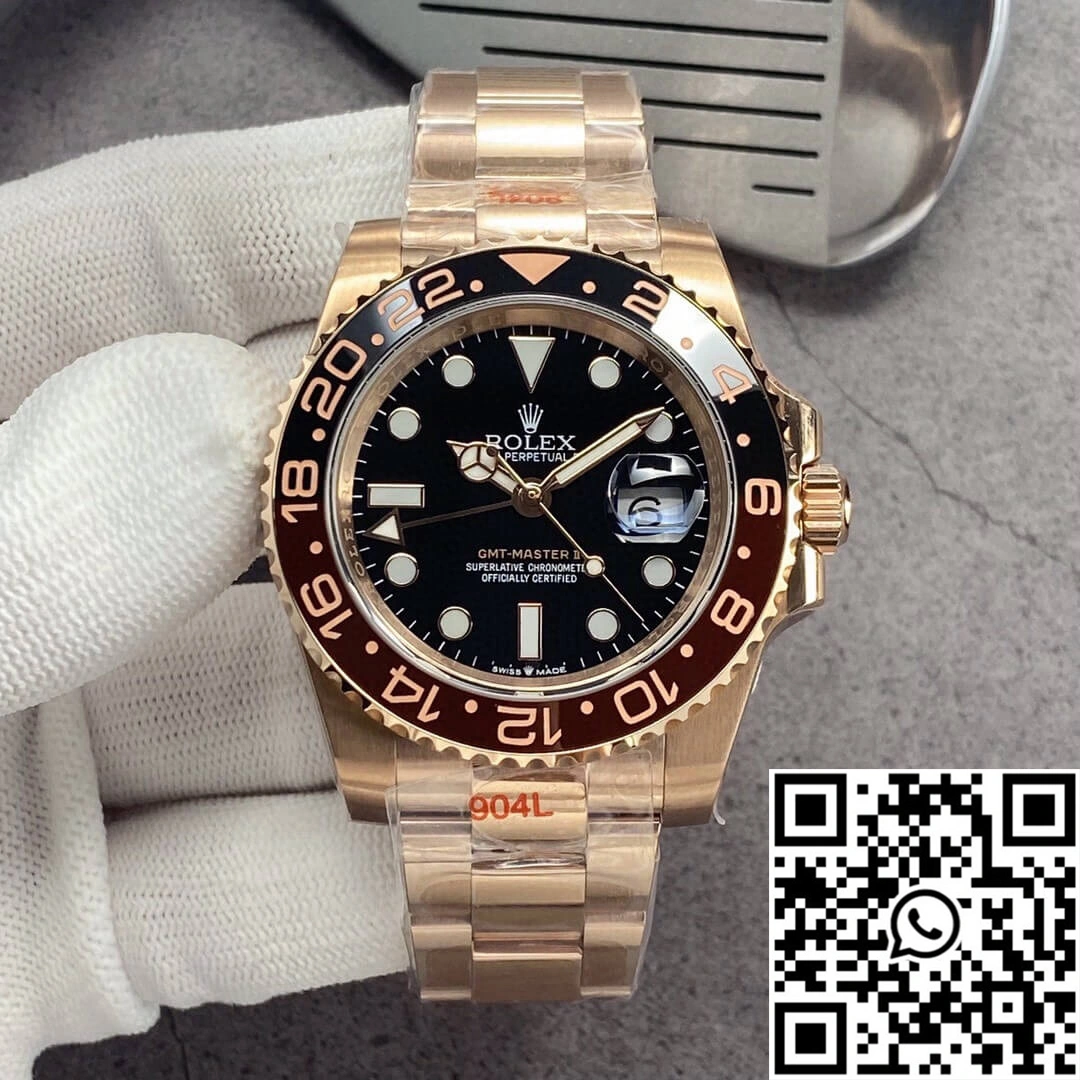 Rolex GMT Master II 126715CHNR-0001 GM Factory Rose Gold Black Dial
