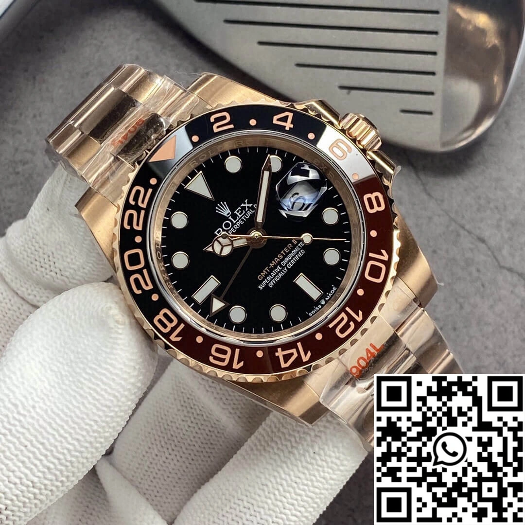 Rolex GMT Master II 126715CHNR-0001 GM Factory Rose Gold Black Dial