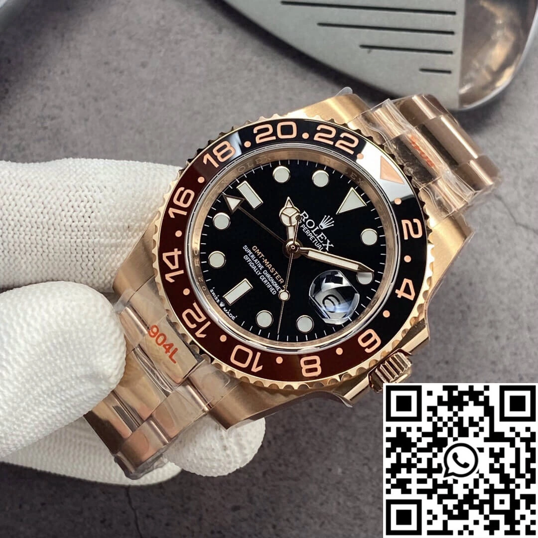 Rolex GMT Master II 126715CHNR-0001 GM Factory Rose Gold Black Dial