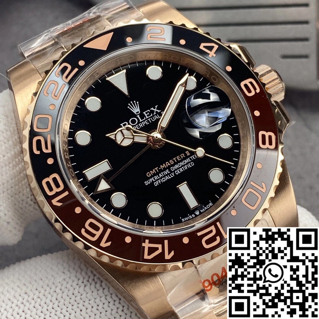 Rolex GMT Master II 126715CHNR-0001 GM Factory Rose Gold Black Dial