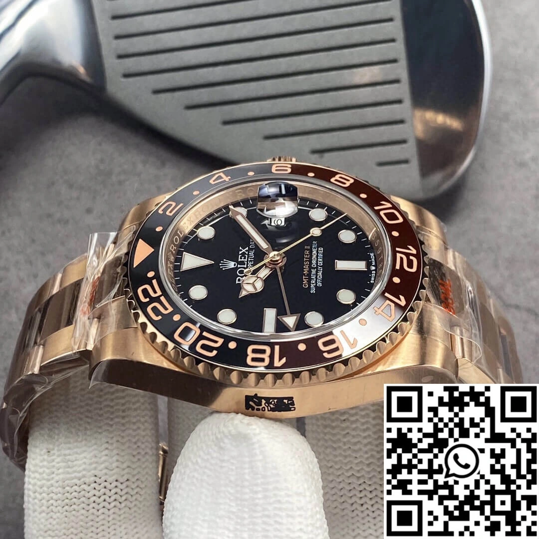 Rolex GMT Master II 126715CHNR-0001 GM Factory Rose Gold Black Dial