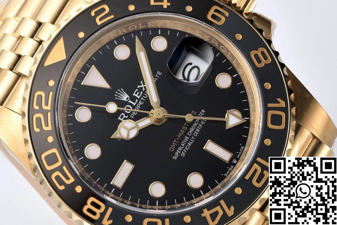 Rolex GMT Master II M126710BLRO-0001 Clean Factory Gold Case Black Dial