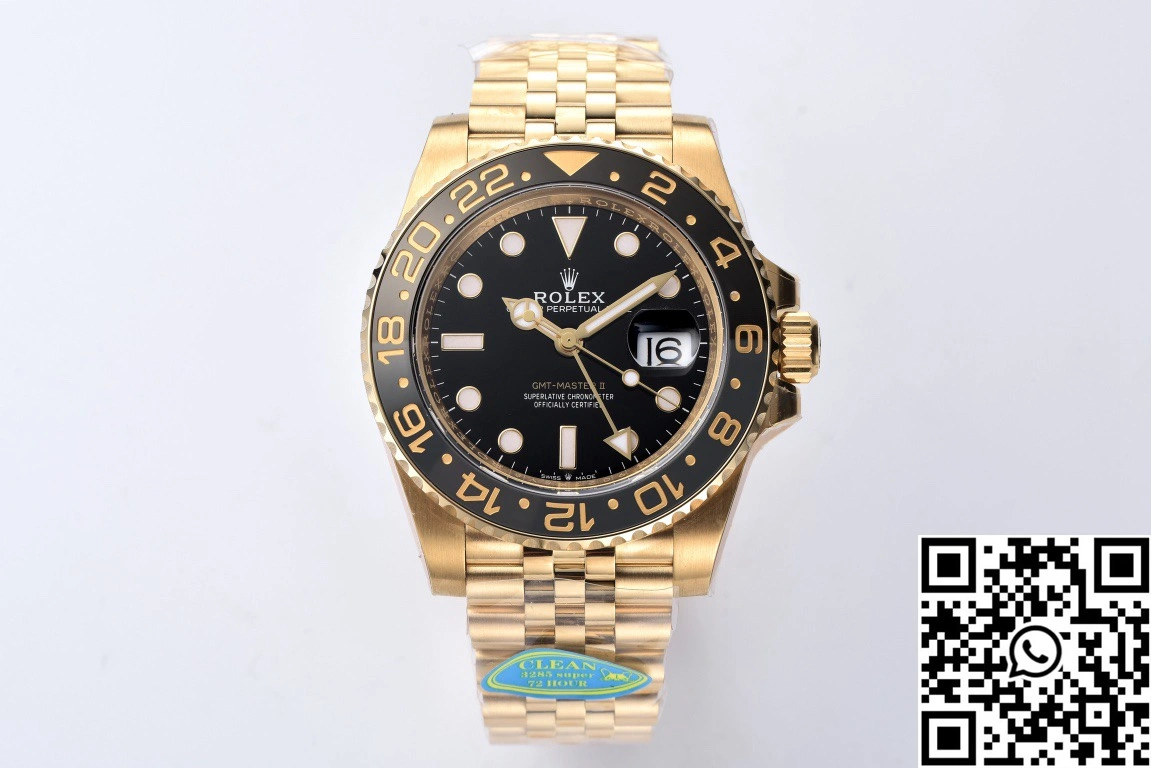 Rolex GMT Master II M126710BLRO-0001 Clean Factory Gold Case Black Dial