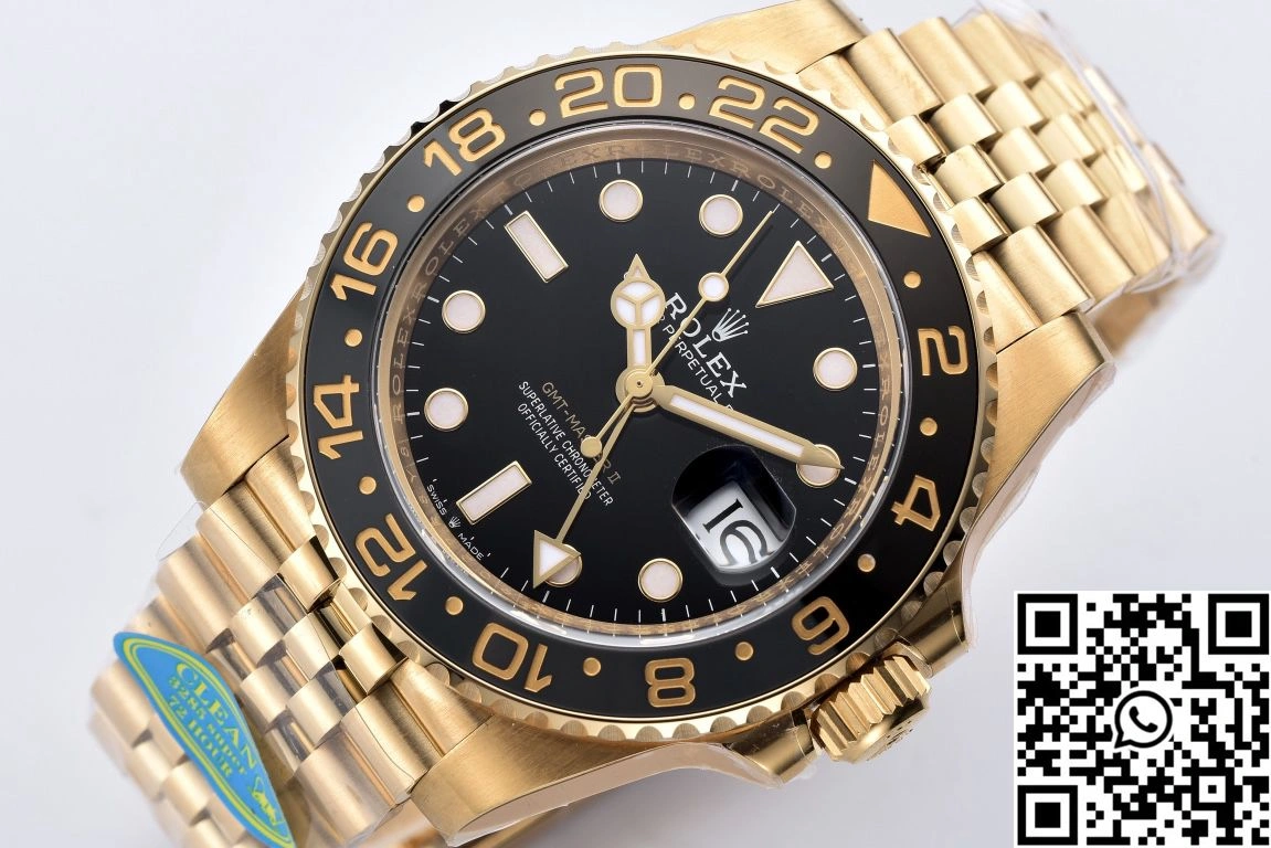 Rolex GMT Master II M126710BLRO-0001 Clean Factory Gold Case Black Dial
