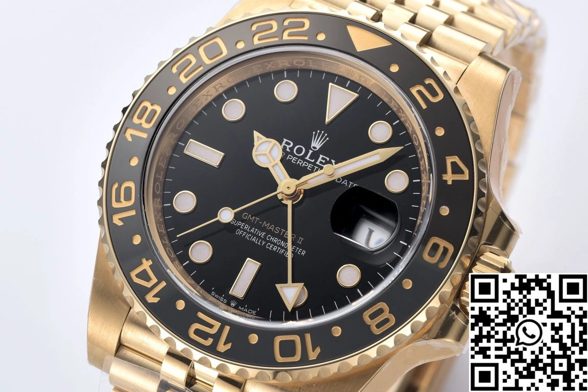 Rolex GMT Master II M126710BLRO-0001 Clean Factory Gold Case Black Dial