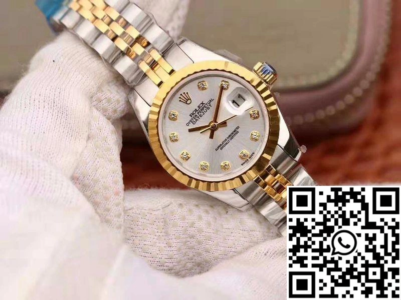 Rolex Lady Datejust 18K Gold 28MM Silver Dial