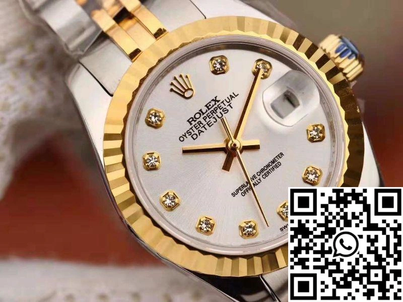 Rolex Lady Datejust 18K Gold 28MM Silver Dial