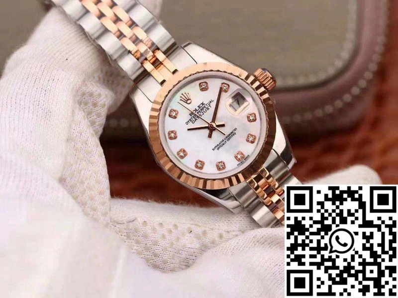 Rolex Lady Datejust Rose Gold 28MM White Enamel Dial