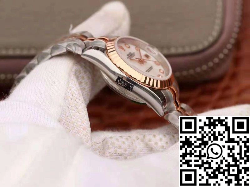 Rolex Lady Datejust Rose Gold 28MM White Enamel Dial
