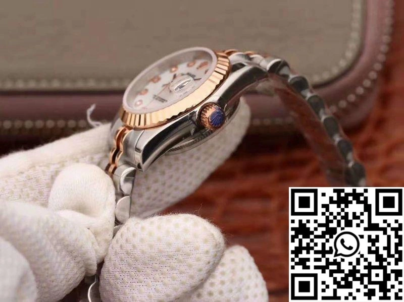 Rolex Lady Datejust Rose Gold 28MM White Enamel Dial