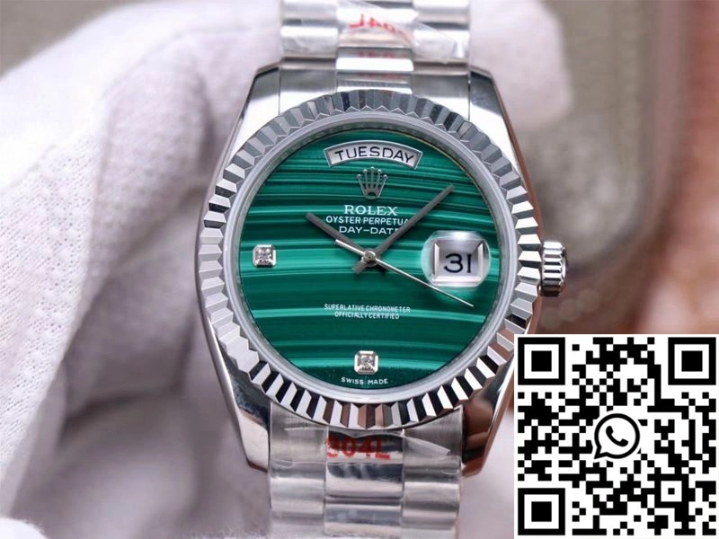 Rolex President Day Date 18038 Malachite Green Diamond Dial