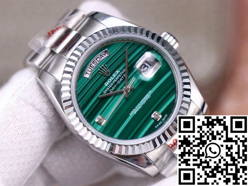Rolex President Day Date 18038 Malachite Green Diamond Dial