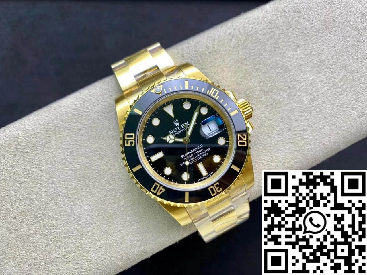 Rolex Submariner 116618LN-97208 VS Factory Yellow Gold Black Dial