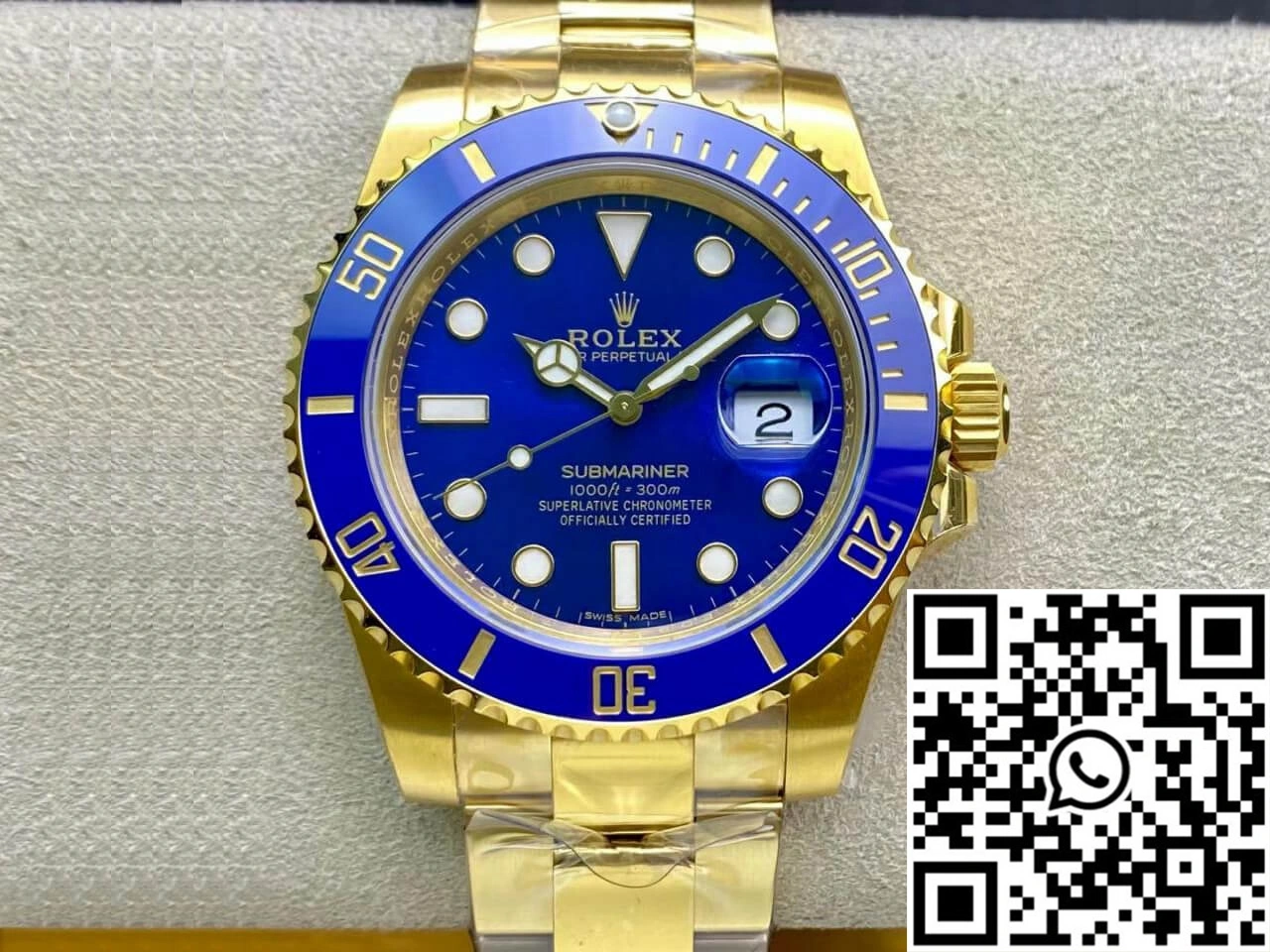 Rolex Submariner M116618LB-0003 VS Factory Yellow Gold
