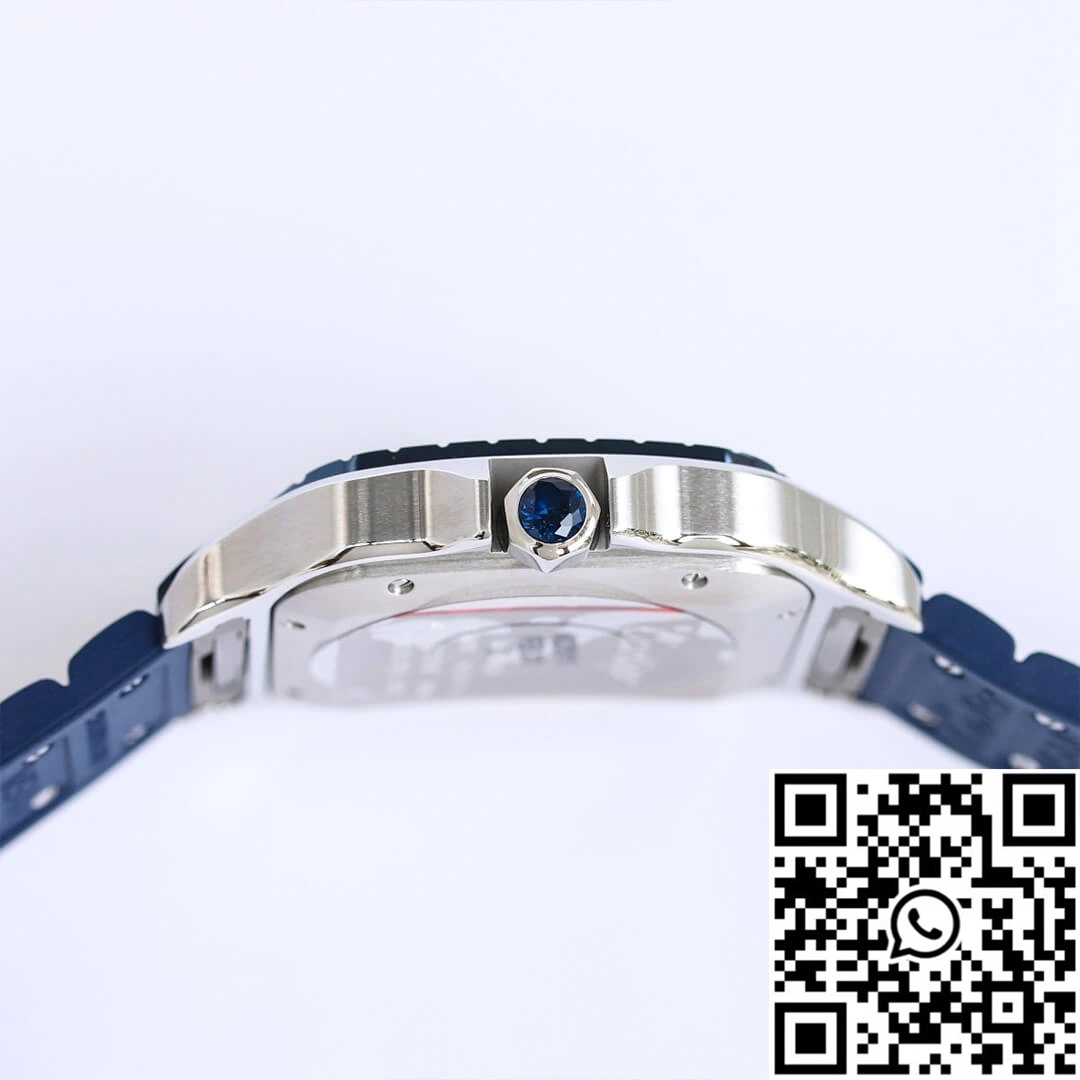 Santos De Cartier GF Factory Blue Rubber Strap