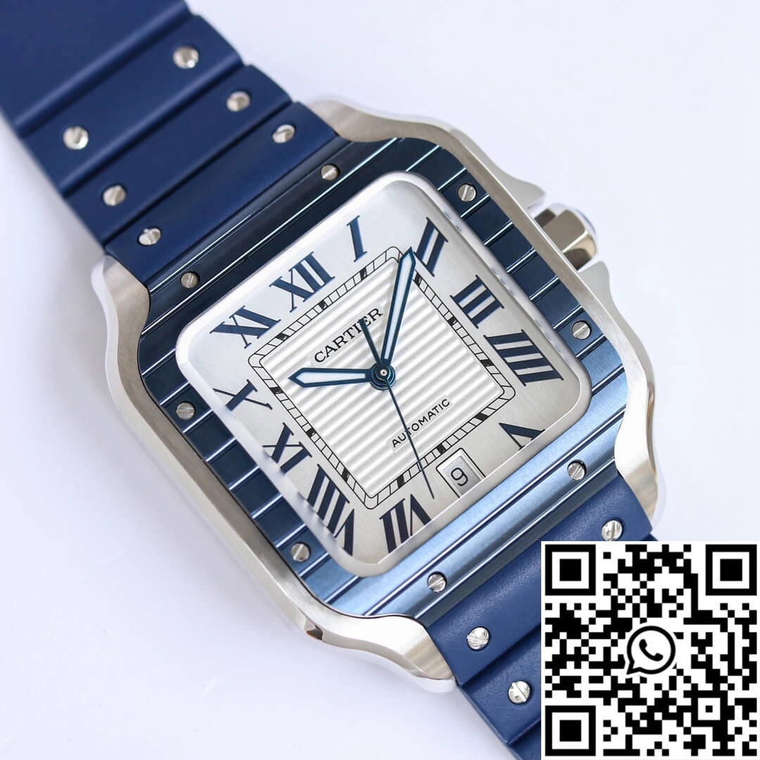 Santos De Cartier GF Factory Blue Rubber Strap