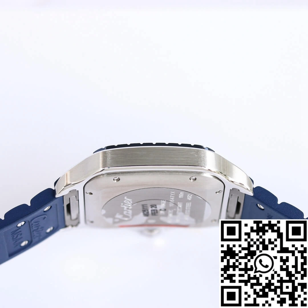 Santos De Cartier GF Factory Blue Rubber Strap