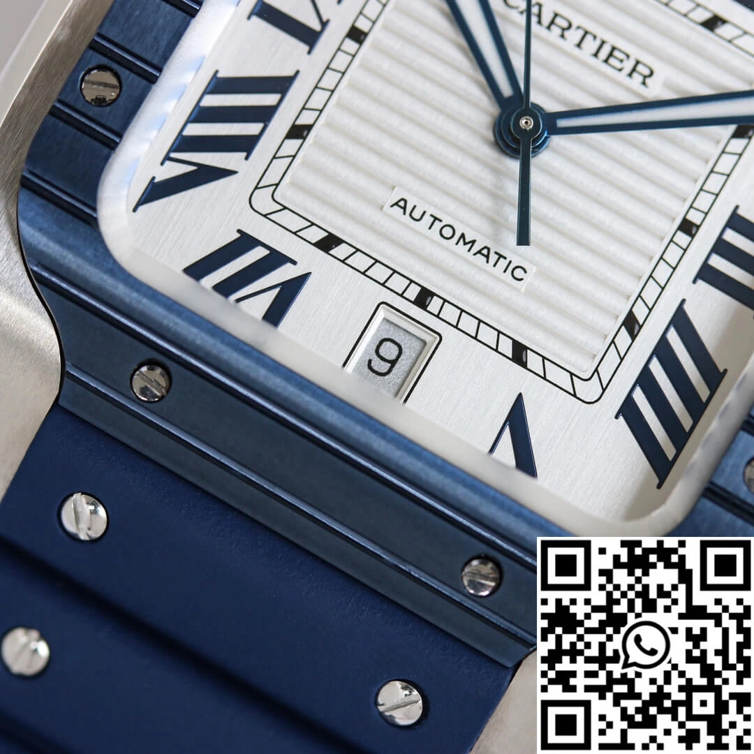 Santos De Cartier GF Factory Blue Rubber Strap