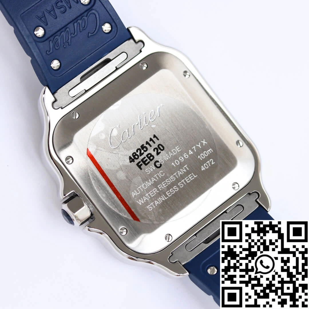 Santos De Cartier GF Factory Blue Rubber Strap