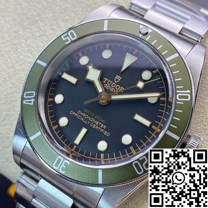 Tudor Heritage Black Bay Green Harrods Special Edition 79230G ZF Factory Black Dial