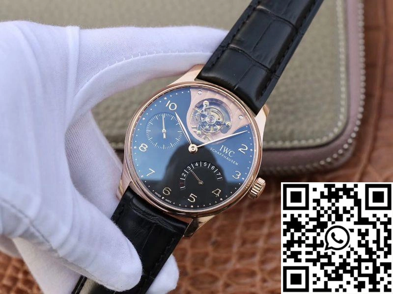 ZF Factory IWC Portuguese Tourbillon IW504210 18K Rose Gold Black Dial